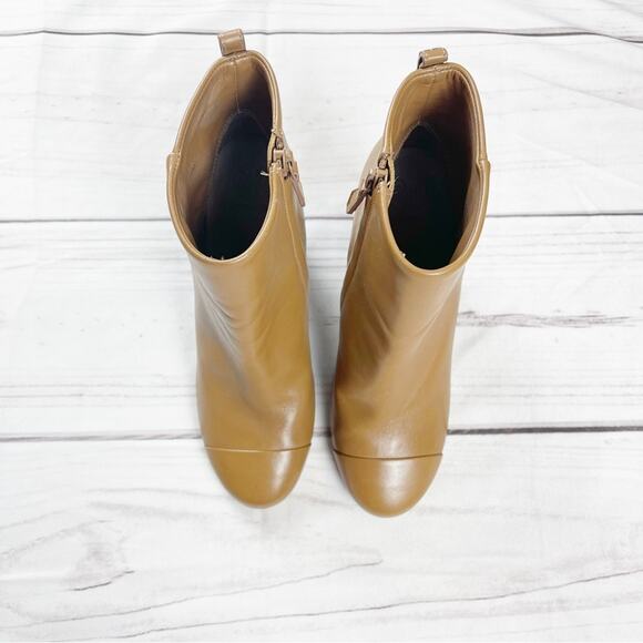 Tory Burch Women's Grove Cap Toe Tan Block Heels Toe Boots Size 8 - Picture 2 of 10